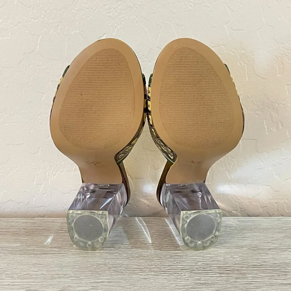 Katy Perry Sandals Heels 6 The Coolada Pineapple Clear Heels Slides Tropical - Picture 10 of 11